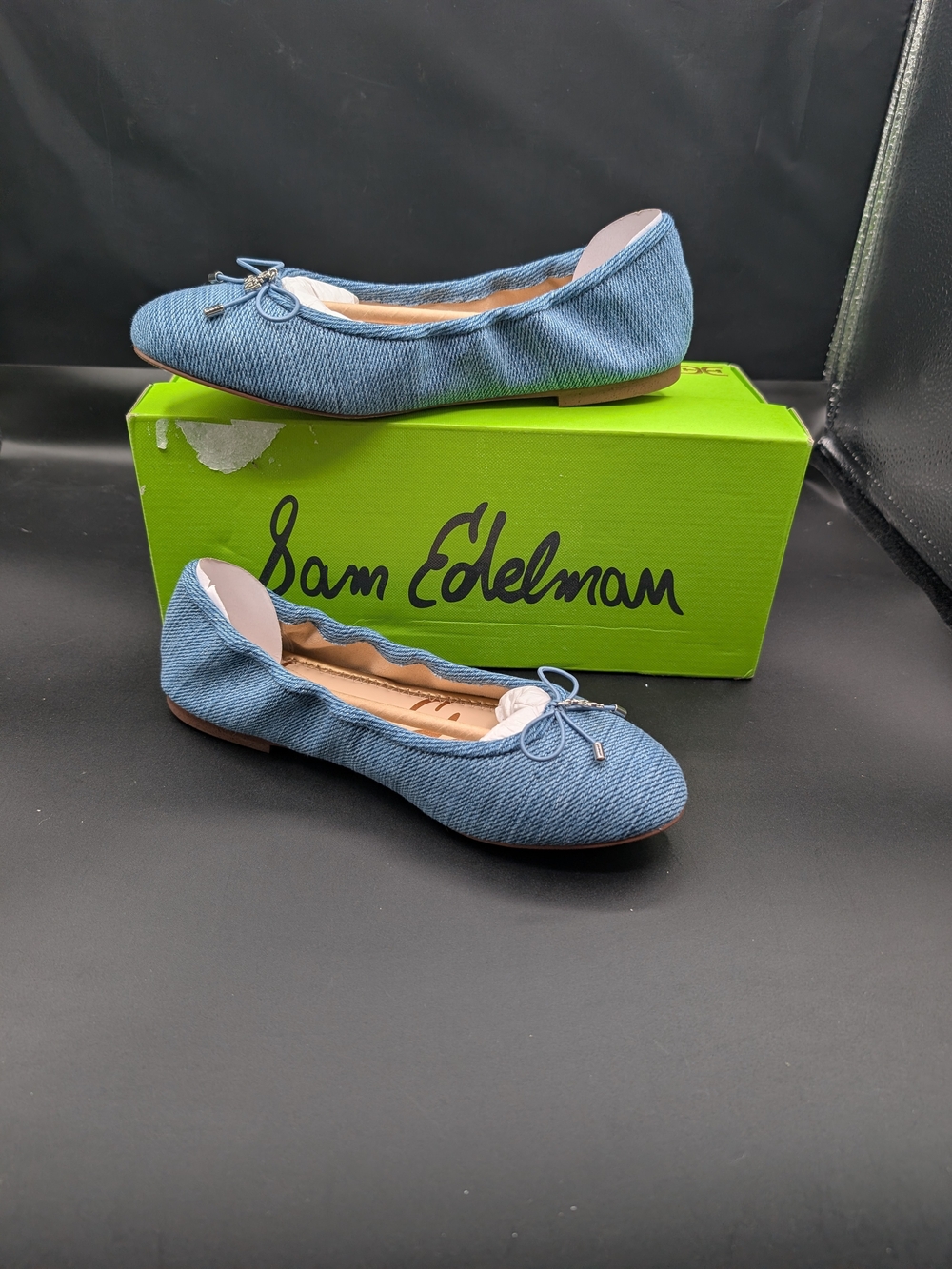 Sam Edelman Blue Denim Ballet Flats - Women's Slip-On Shoe